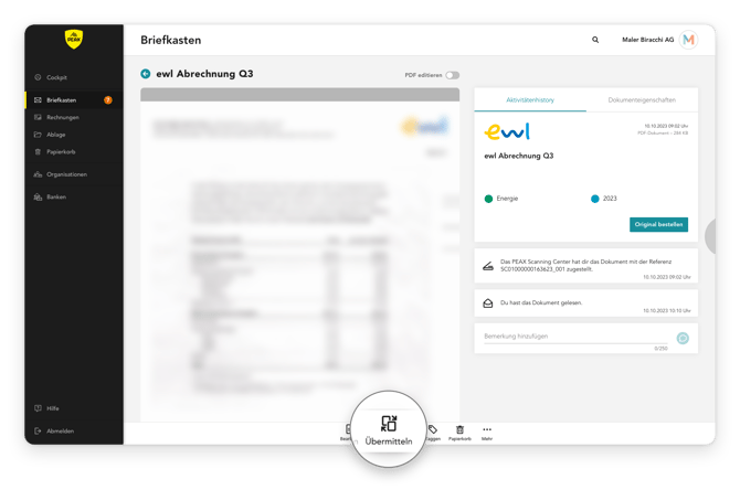 App Integrationen manuelle Übermittlung Helpcenter